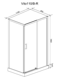 Душевой уголок Ceruttispa Vito110B-R